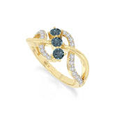 natural london blue topaz infinity promise rings in yellow gold vermeil